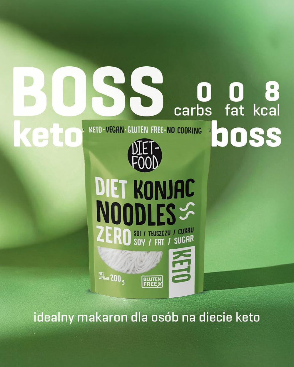 Tăiței Shirataki Dietetici | Tăiței Konjac cu conținut scăzut de carbohidrați | 200 de grame, aliment vegan cu conținut scăzut de calorii, fără grăsimi, fără soia, fără gluten, tăiței dietetici solubili în apă
