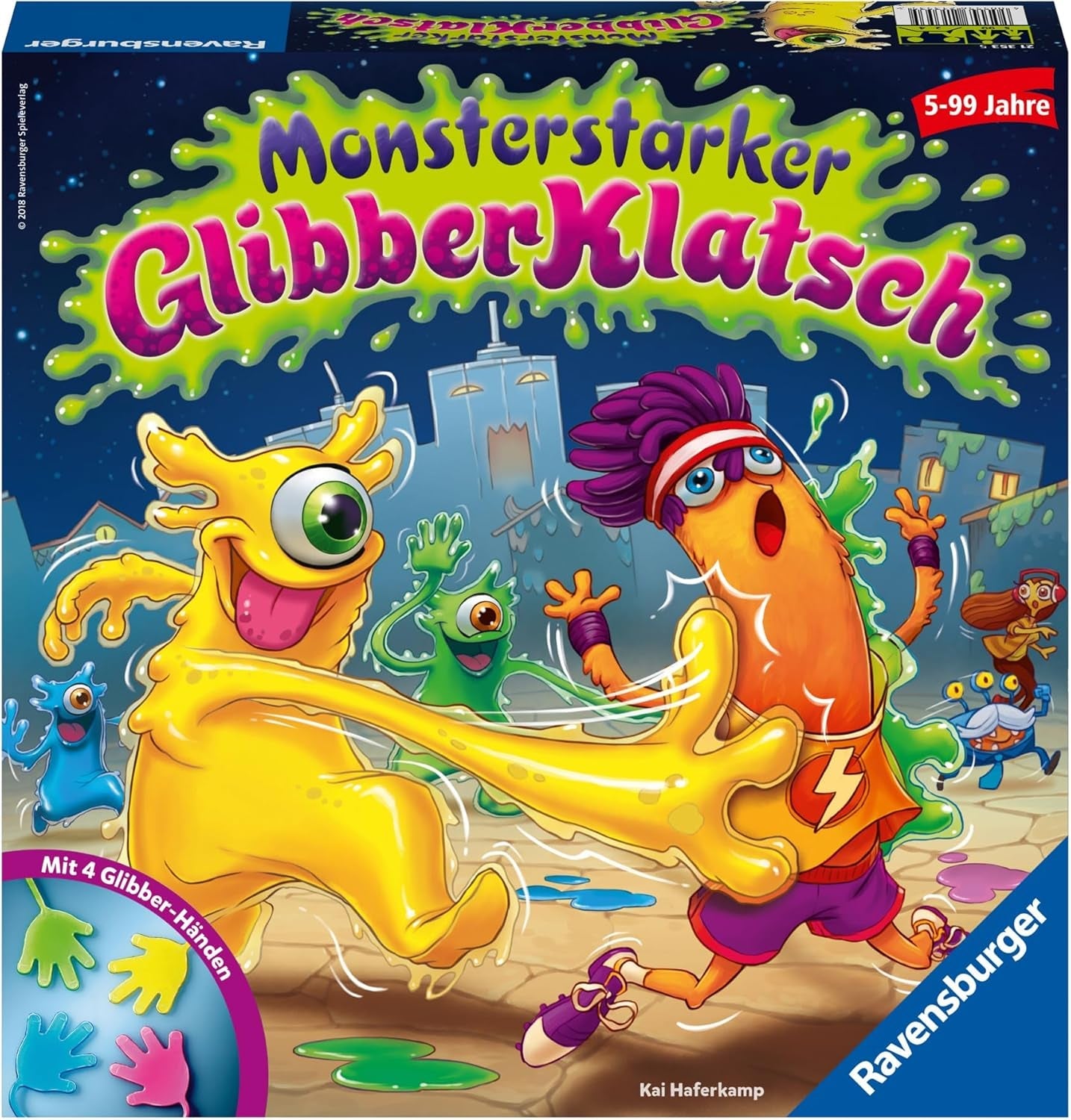 Jocul pentru copii Ravensburger Monster Strong Slime Slap, joc de petrecere și familie, pentru copii și adulți, pentru 2-4 jucători, de la 5 ani