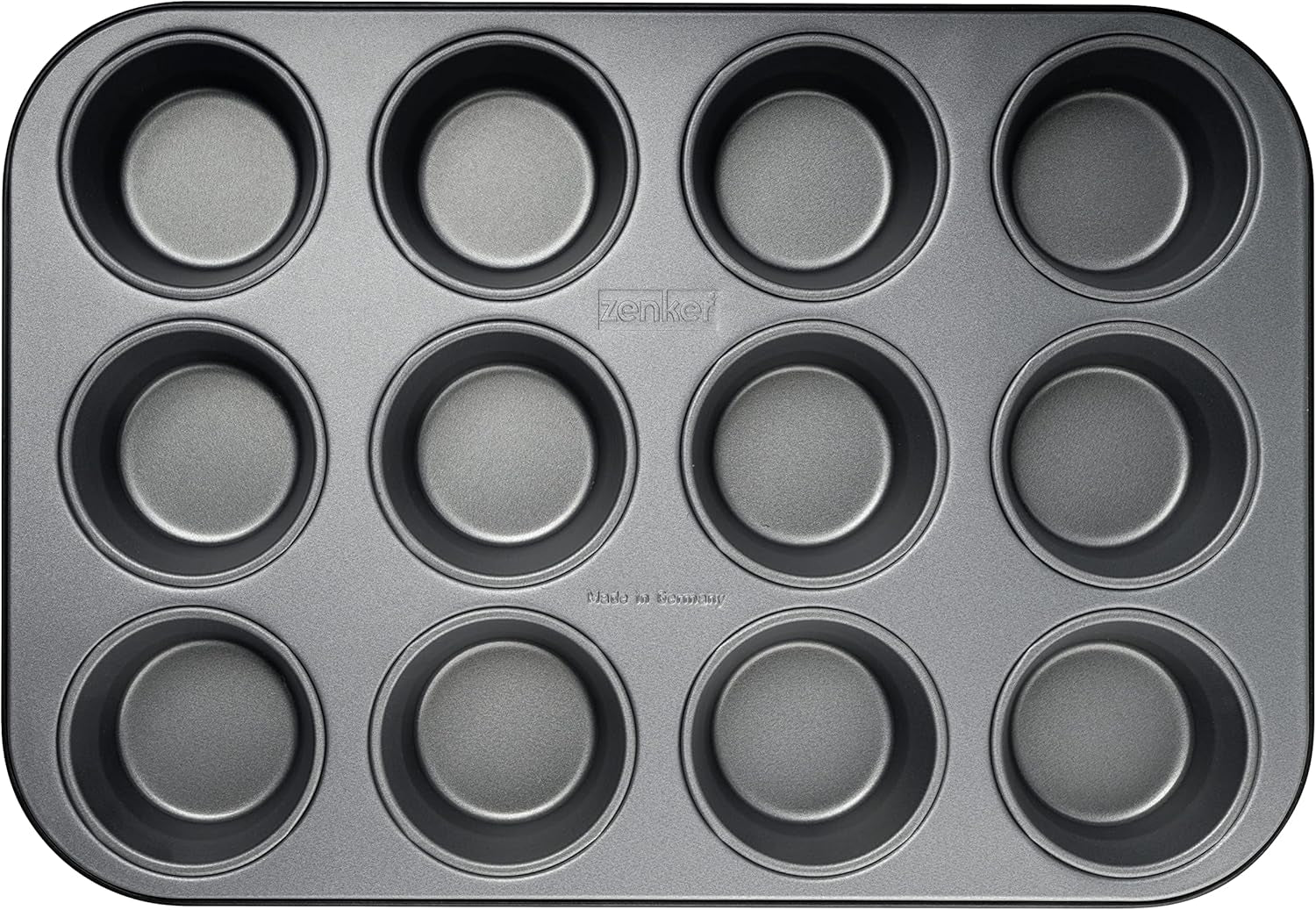 Zenker 12Er Muffinform Energy, Premium-Backform, Für Köstliche Kuchen, Verkürzt Die Backzeit Um Bis Zu 20% (Farbe: Silber/Anthrazit), Menge: 1 Stück, Hellgrau Und Dunkelgrau Matrite si tavi pentru copt Naty Shop