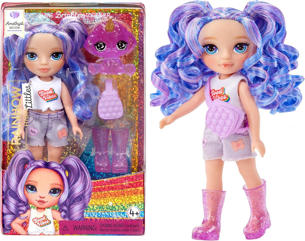 Rainbow High Littles - Magenta Monroe - Kleine, Bewegliche Modepuppe - Rosa 14 cm Große Puppe mit Handtasche und Magischem Kätzchen - für Kinder und Sammler