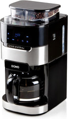Espressor DOMO DO721K „Grind and Brew” - Funcție Boab-to-Cup - Afișaj LCD - Pentru cafea măcinată sau boabe întregi - 1,5 L