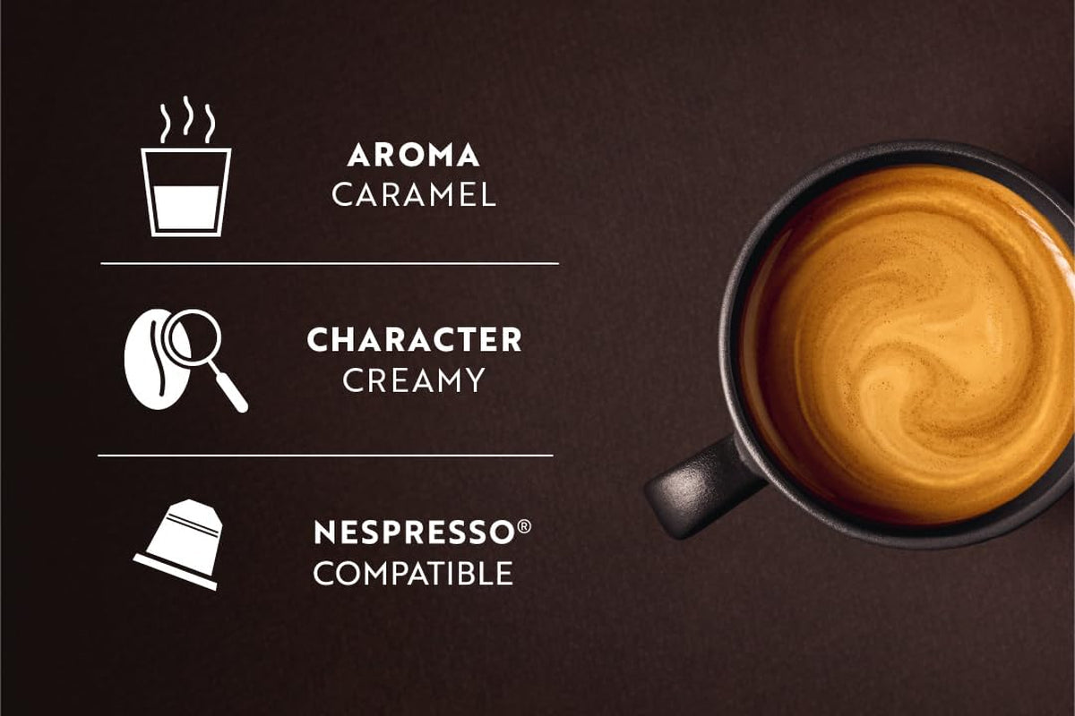 Café Royal Caramel Flavoured Kaffee – Nespresso®-kompatible Kaffeekapseln, cremig, helle Röstung, 100 % Arabica, Rainforest Alliance, 100 Kapseln