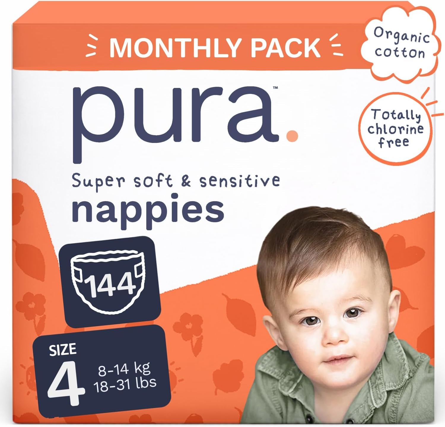 Scutece Eco Baby - Mărimea 3 (4-9 kg), 1 pachet (26 scutece), scutece ultra-moi pentru piele sensibilă, bumbac organic, protecție împotriva scurgerilor de până la 12 ore, ghid de mărimi nou