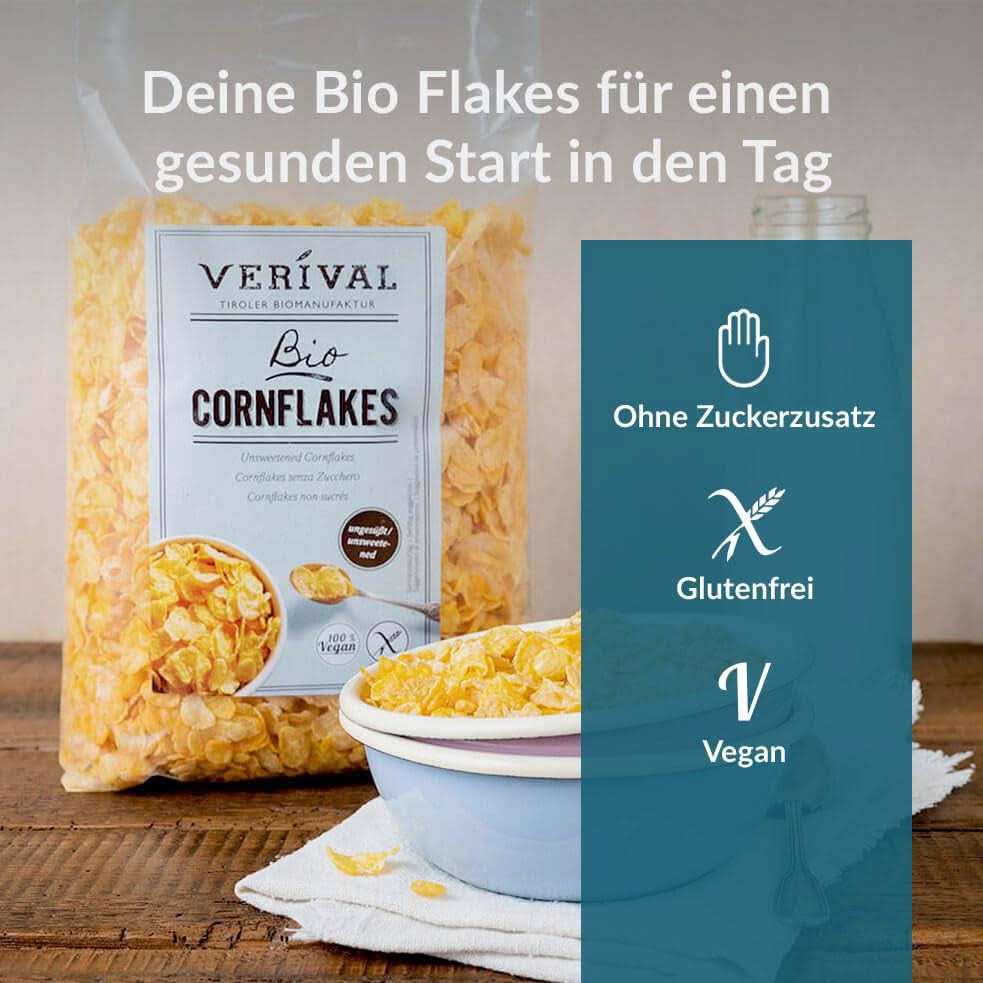 Verival Cornflakes neîndulciti, pachet 6 x 250 grame Cereale Naty Shop