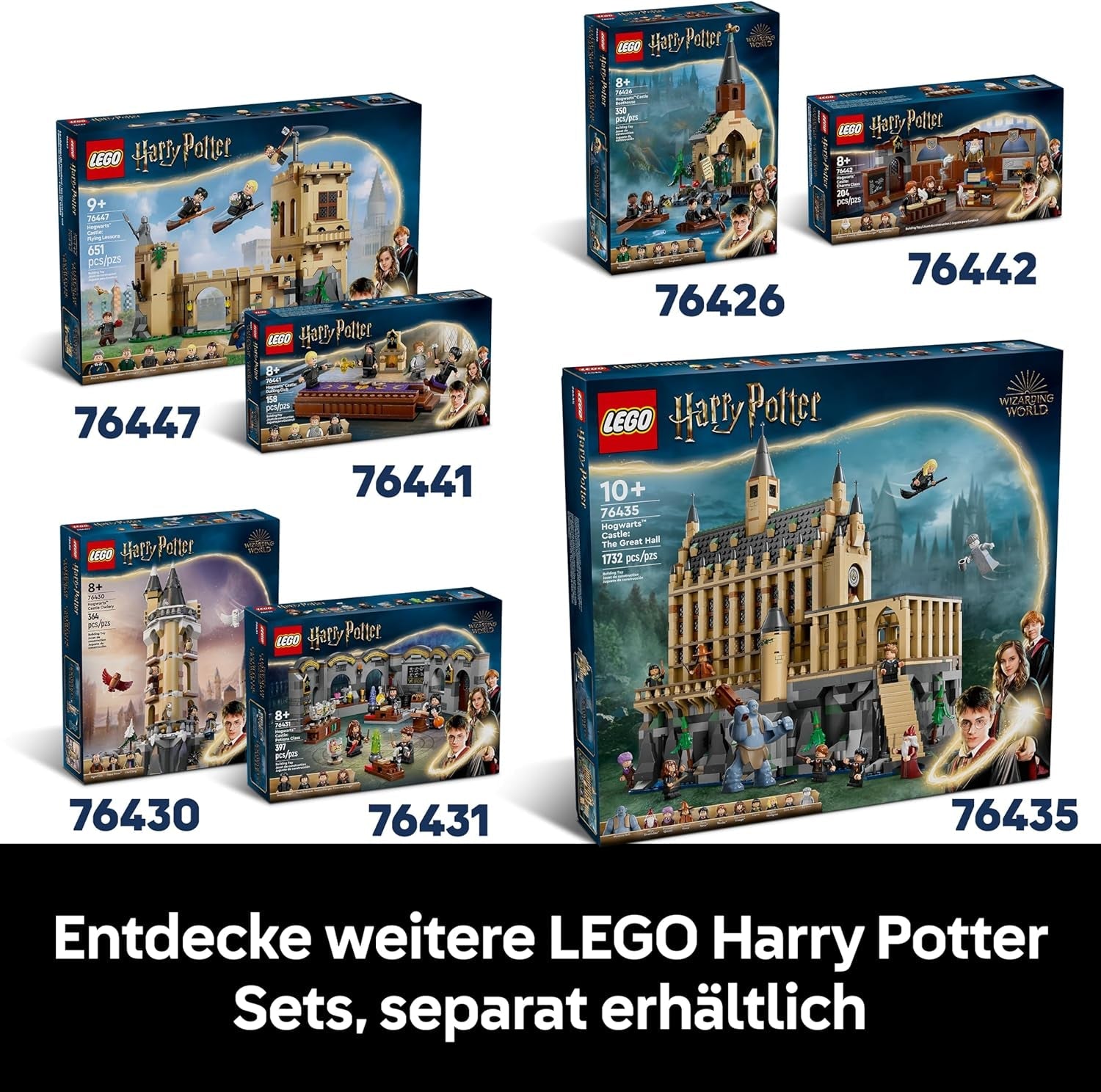 LEGO Harry Potter Die Zauberläden der Winkelgasse - Miniaturstraße zum Ausstellen - 12 Mikrofiguren zum Sammeln, inkl. Harry Potter, Draco Malfoy, Hermine Granger - Geschenk für Erwachsene 76444