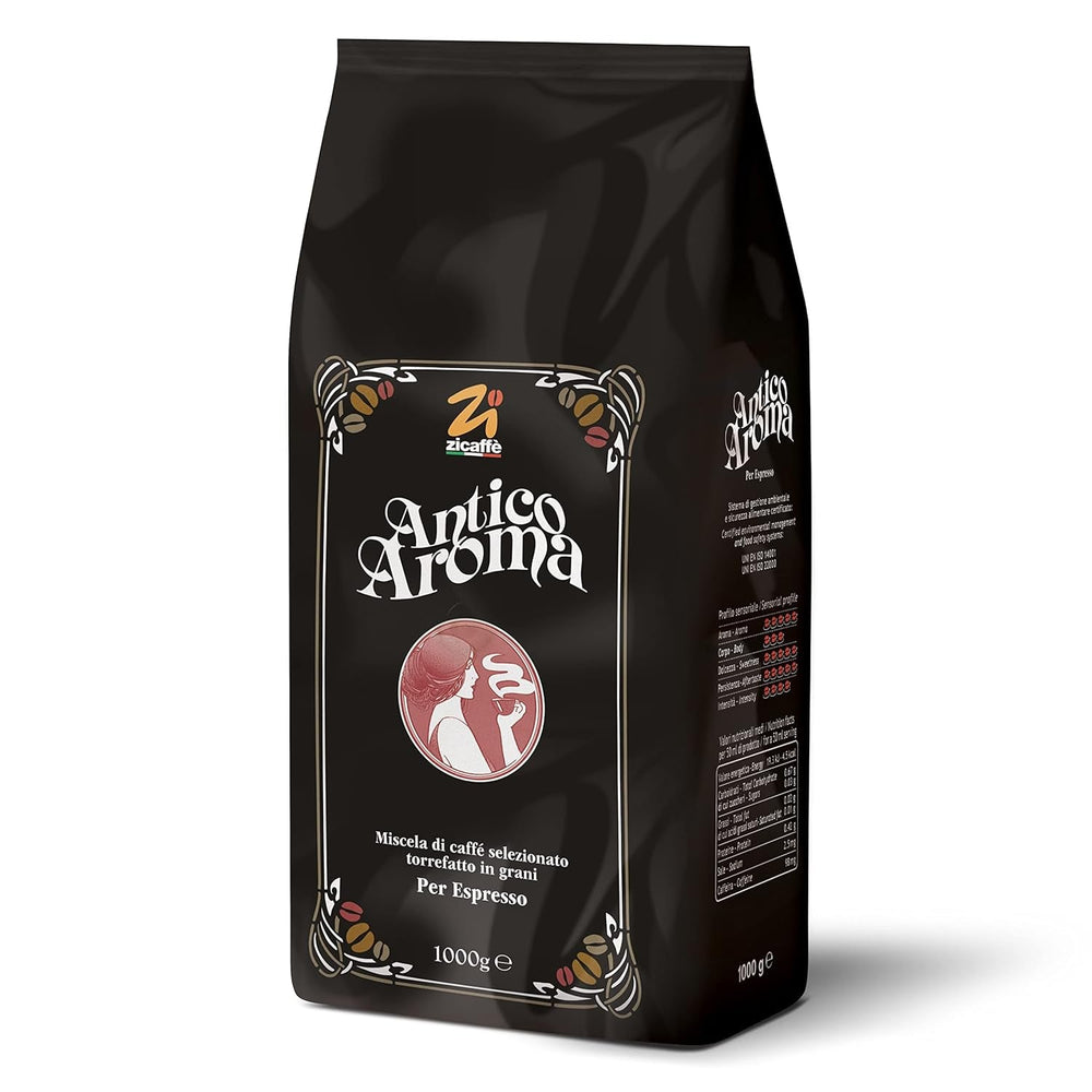 Boabe de cafea aromatice Zicaffé Espresso Antico, pachet de 1 (1 x 1 kg)