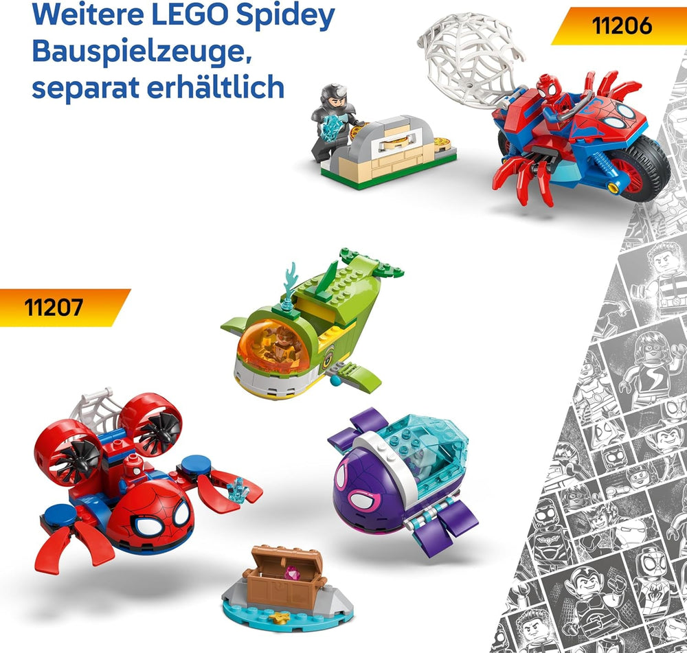 LEGO ǀ Piratenschiff von Spideys Team - Superhelden Set mit einem Schiffsmodell, 2 Booten, 4 Minifiguren - Geschenk für Jungen ab 4 Jahren und Fans der Serie Spidey und Seine Super-Freunde - 11208