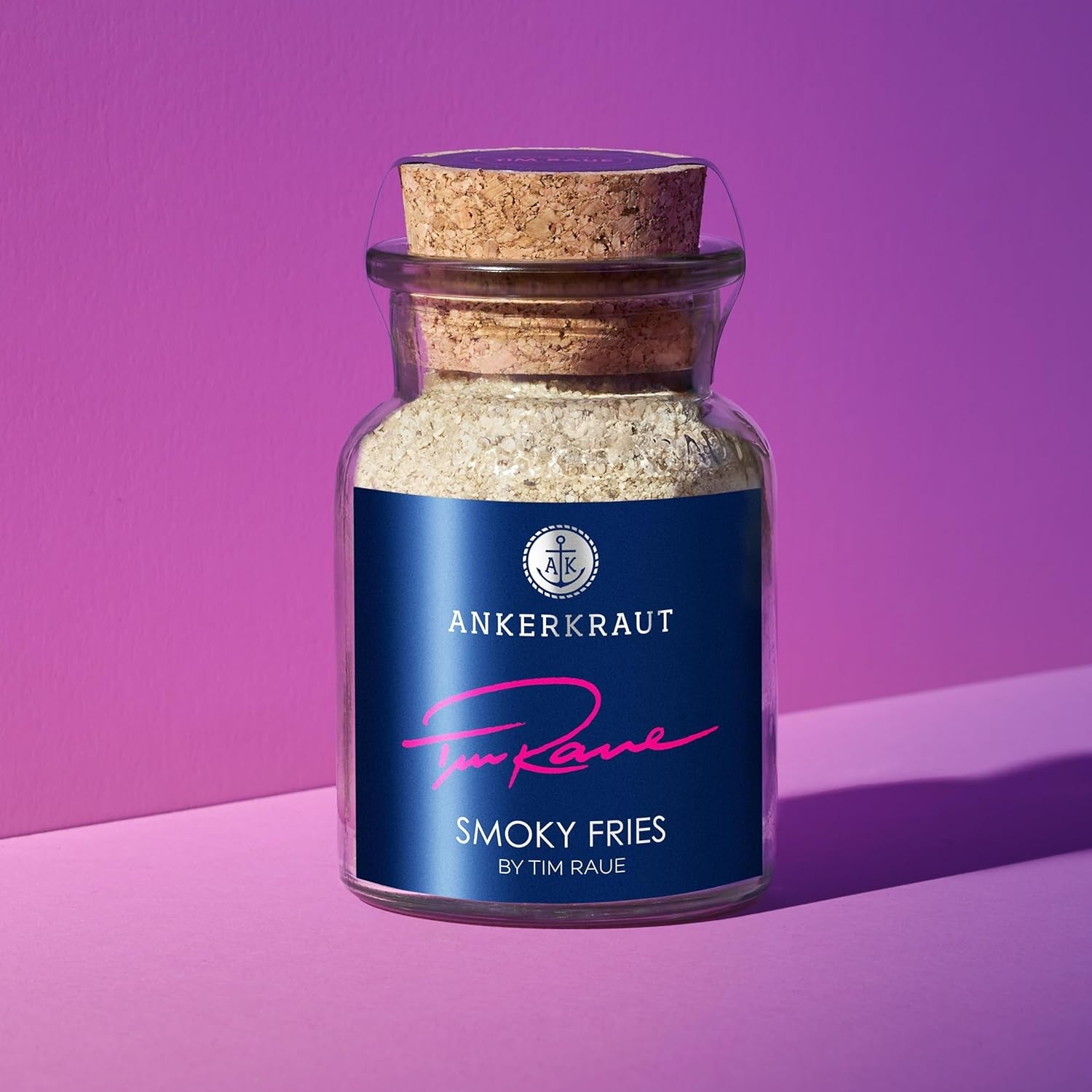 Ankerkraut Smoky Fries by Tim Raue, Mischung würzender Zutaten für Pommes Frites, Gourmet Pommes mit Rauch-Aroma, 145 g im Korkenglas