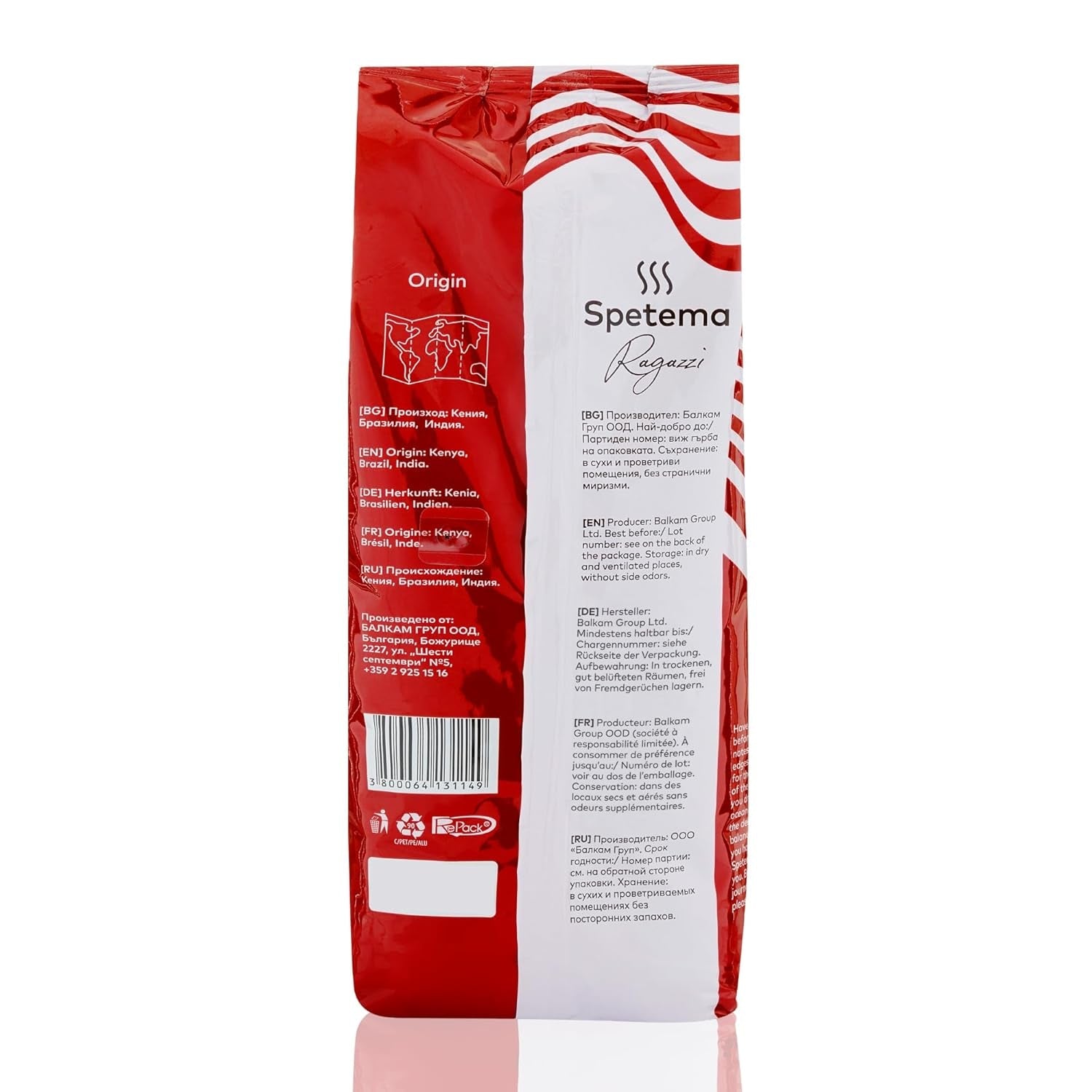 Spetema Kaffeebohnen Ragazzi Espresso Bar - 50% Arabica & 50% Robusta, Intensität 8/10, Mittlere Röstung, Zartes Aroma & Dichtes Geschmackserlebnis, 1 kg.