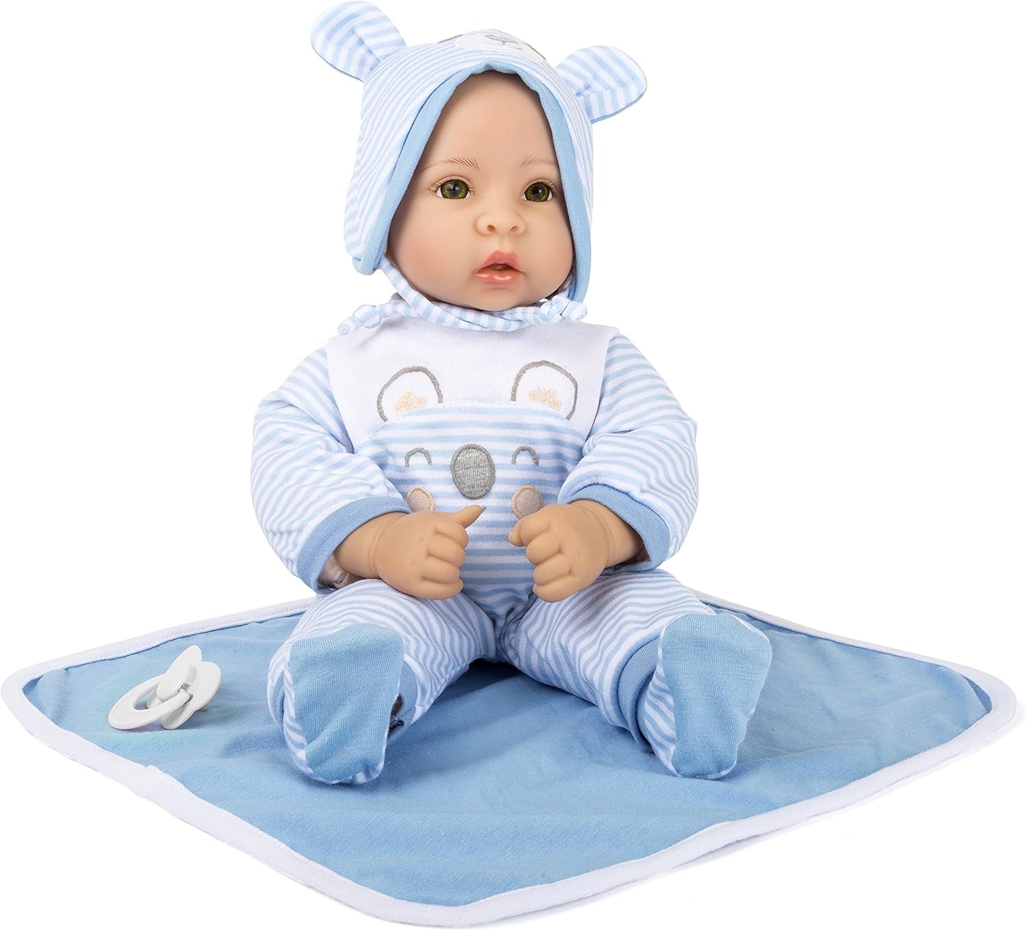 small Foot Puppe Lukas inkl. ausziehbarer Bekleidung, Schnuller und weicher Kuscheldecke, Rollenspielzeug, 11238