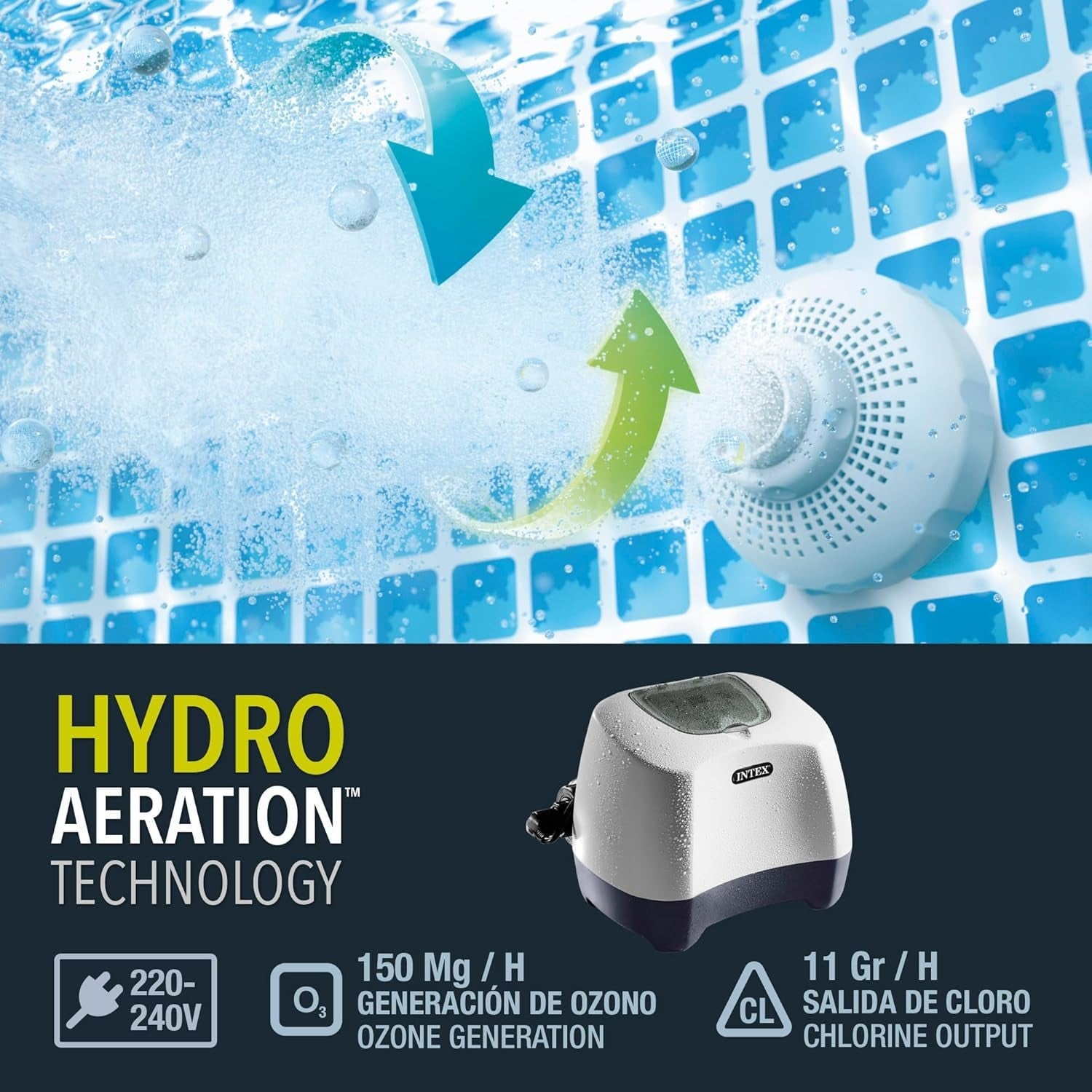 Sistem de curățare a piscinei Intex Krystal Clear cu ozon și apă sărată - fără clor chimic (miros), 28666