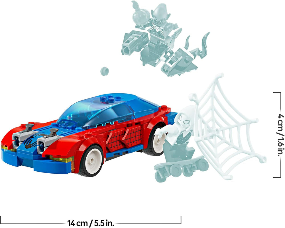 LEGO | Marvel Spider-Mans Rennauto & Venom Green Goblin - Spidey Spielzeug für Rollenspiele mit Superhelden Figuren und baubarem Auto - Geschenk für Kinder - Jungen und Mädchen ab 7 Jahren 76279