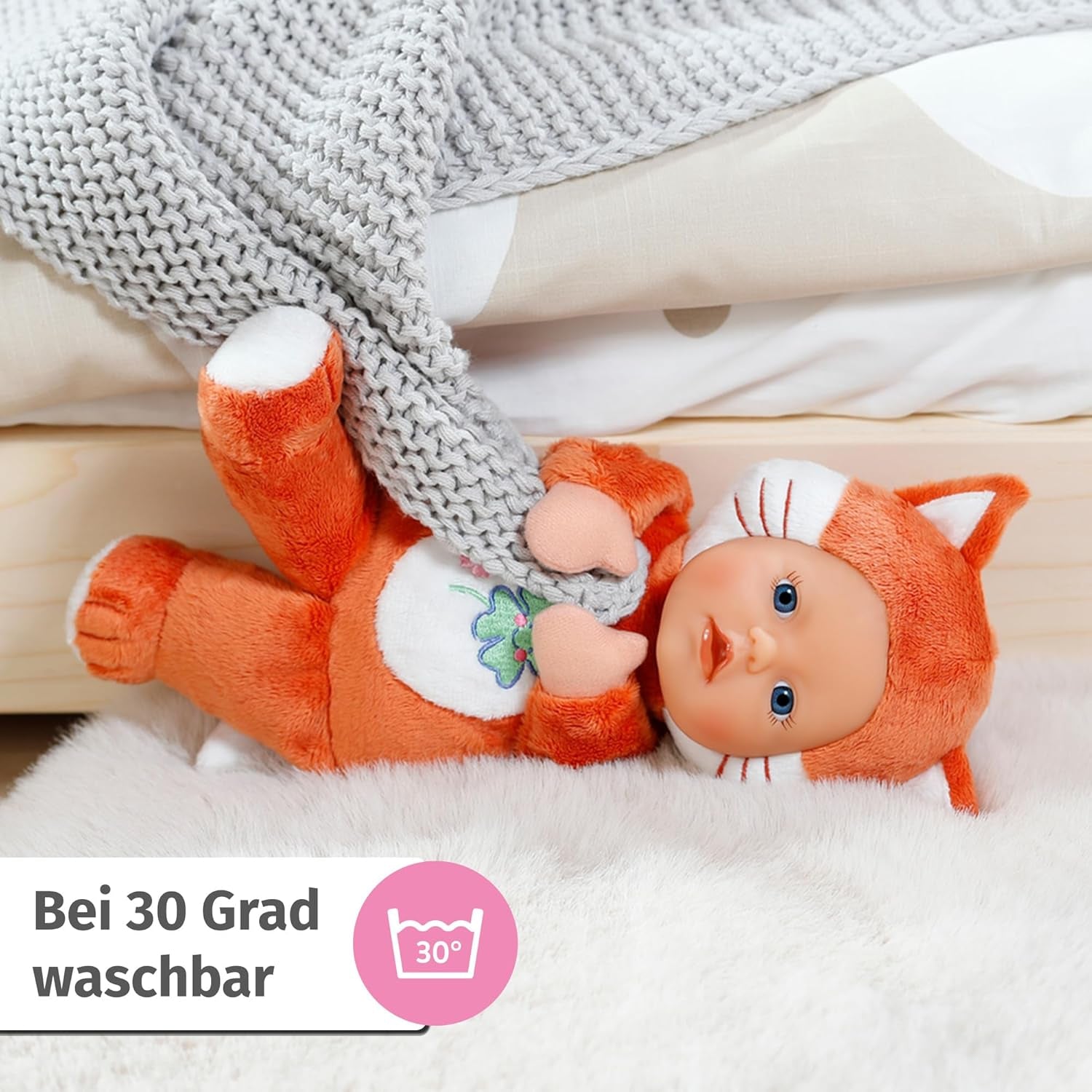 BABY Born for Babies Fuchs 26cm, weiche 26 cm Puppe mit Öhrchen und Fingertaschen, für Neugeborene, 836606 Zapf Creation
