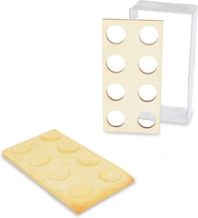 ScrapCooking – Set de tăietoare de biscuiți din lemn de cărămidă + instrumente de embosare – Formă de tăietor de biscuiți în relief din oțel inoxidabil – Accesoriu pentru matriță de copt, sablată, jucărie de construcție a torturilor – 2096