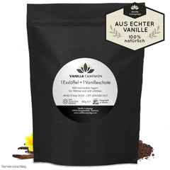 Pulbere de vanilie premium din boabe de vanilie reale, naturală, fără zahăr, fără aditivi, Fairtrade, vegană (40G fără cutie) De la Vanilla Campaign® Arome Naty Shop 40 g (doza unica)