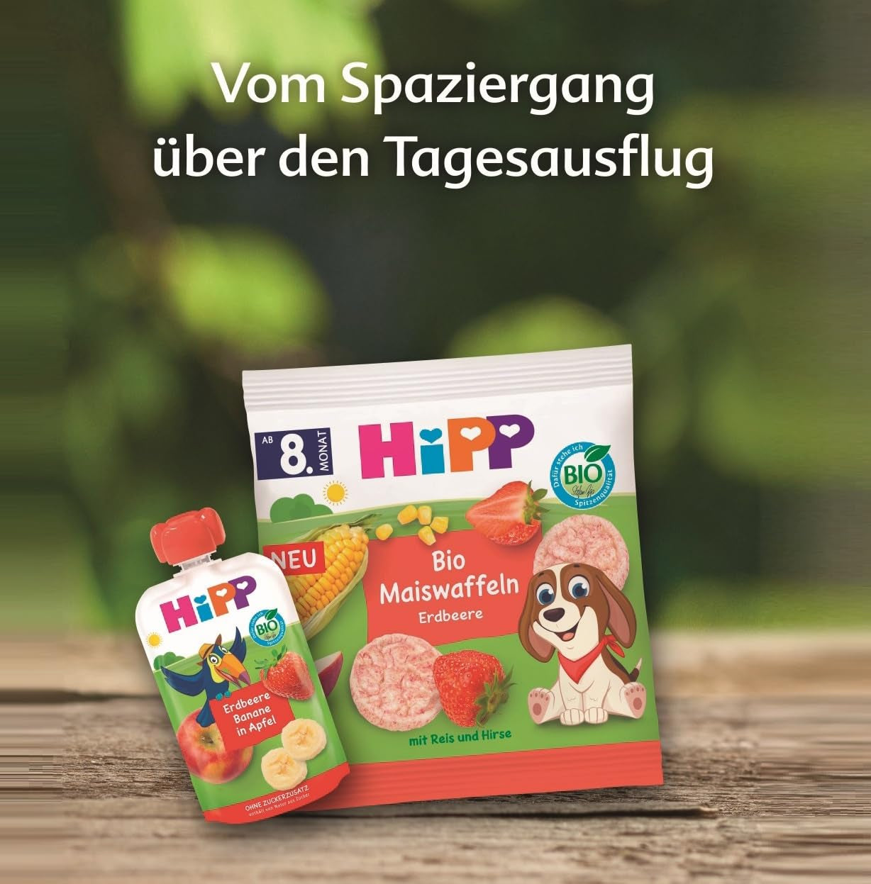 HiPP Bio Quetschie Frucht Plus Rote Früchte in Apfel Birne plus Eisen - Willi Waschbär (8 x 100g), ab 1 Jahr, 100% Fruchtpüree, ohne Zuckerzusatz, vegan, in bester Bio-Qualität