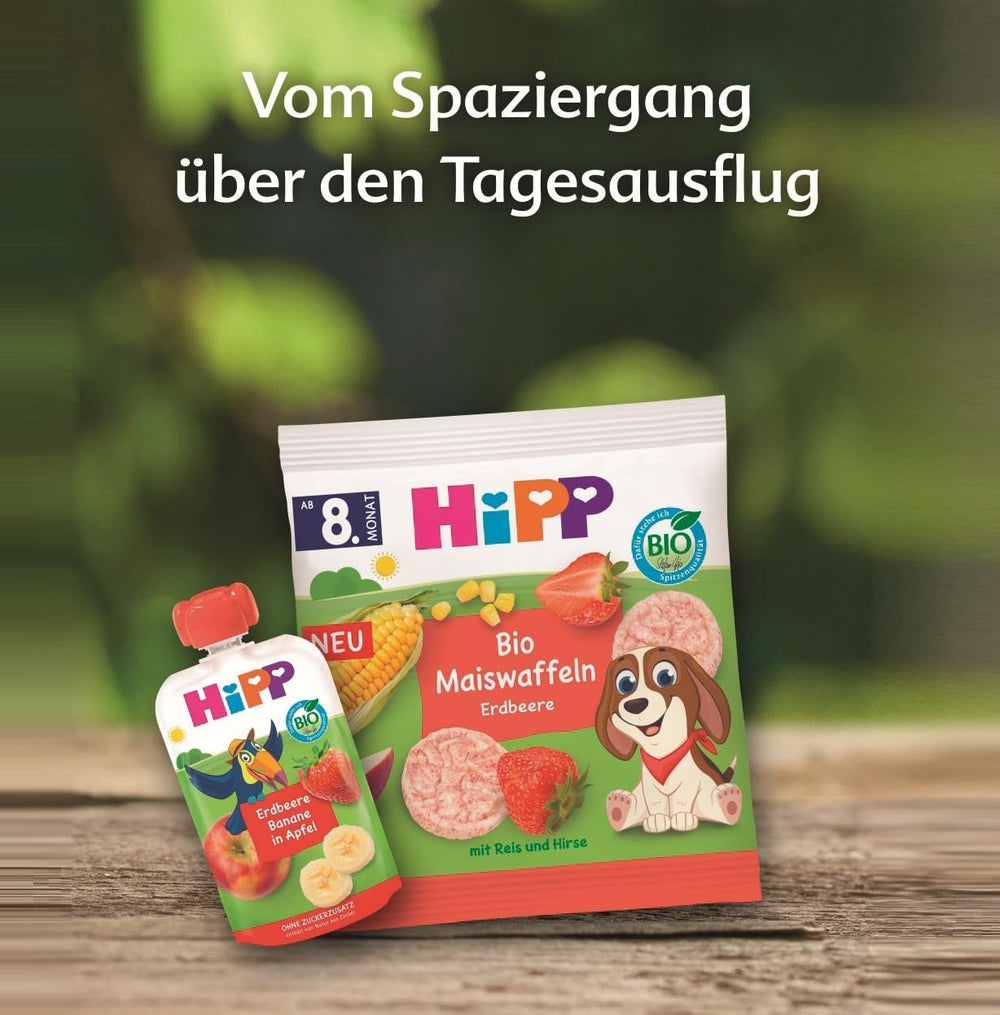 HiPP Bio Quetschie Hafer Smoothie Apfel Banane Erdbeere mit Haferdrink (6 x 120ml), ab 1 Jahr, 100% pflanzlich, ohne Zuckerzusatz, vegan, in bester Bio-Qualität