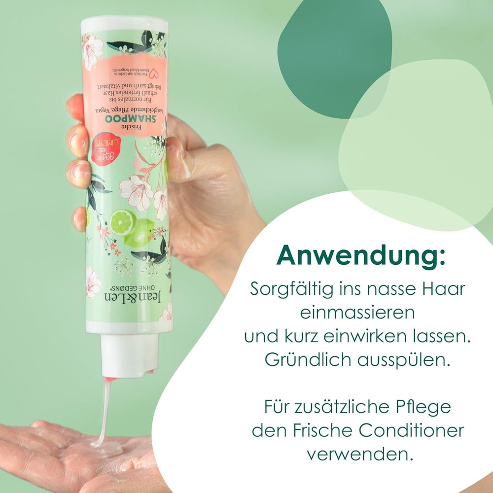 Șampon cu efect de hidratare Jean & Len Green Tea & Lime, pentru păr normal până la gras, 300 ml Duș și baie Jean & Len Green Tea & Lime