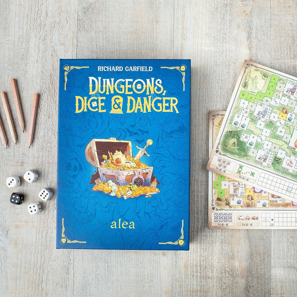 Ravensburger 27270 - Dungeons, Dice and Danger, joc de strategie Alea, joc de zaruri pentru adulți, joc de rostogolit și scris pentru vârste de 12 ani și peste
