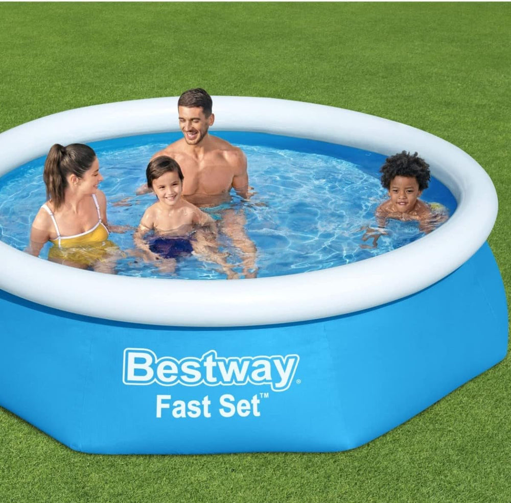 Piscină supraterană Bestway Fast Set fără pompă, Ø 244 x 61 cm, albastră, rotundă, 57448, 244 x 61 cm fără accesorii