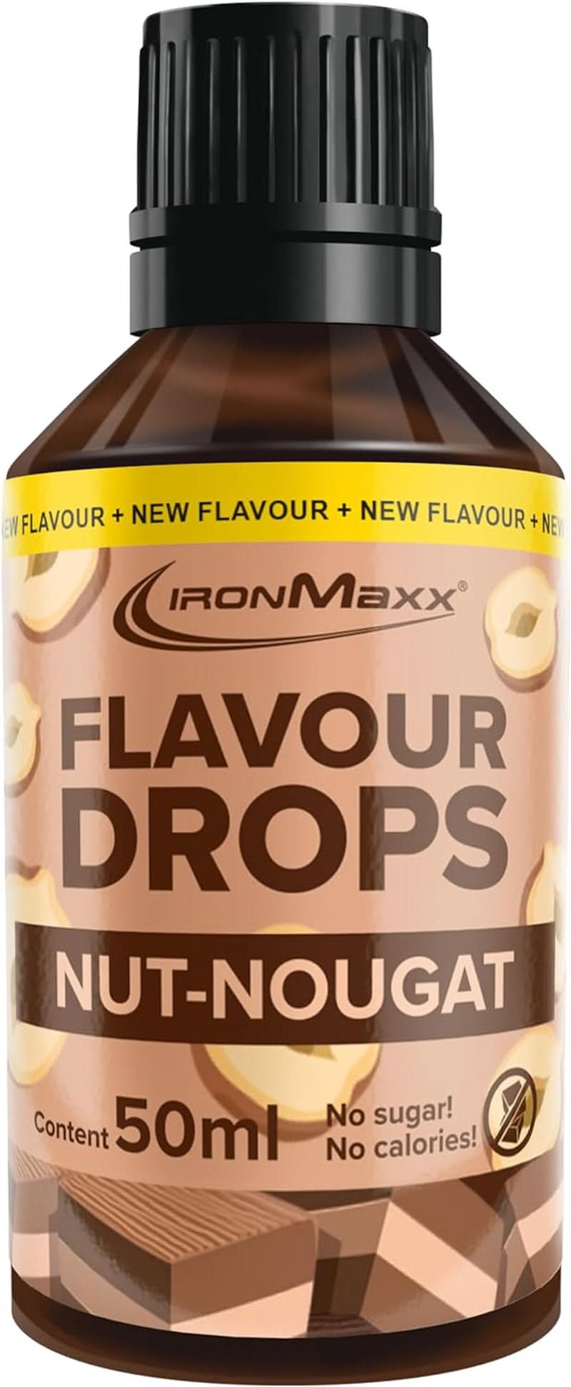 Picături aromate Ironmaxx - Fără calorii și fără zahăr, 50 ml Arome Naty Shop Nuga cu nuci