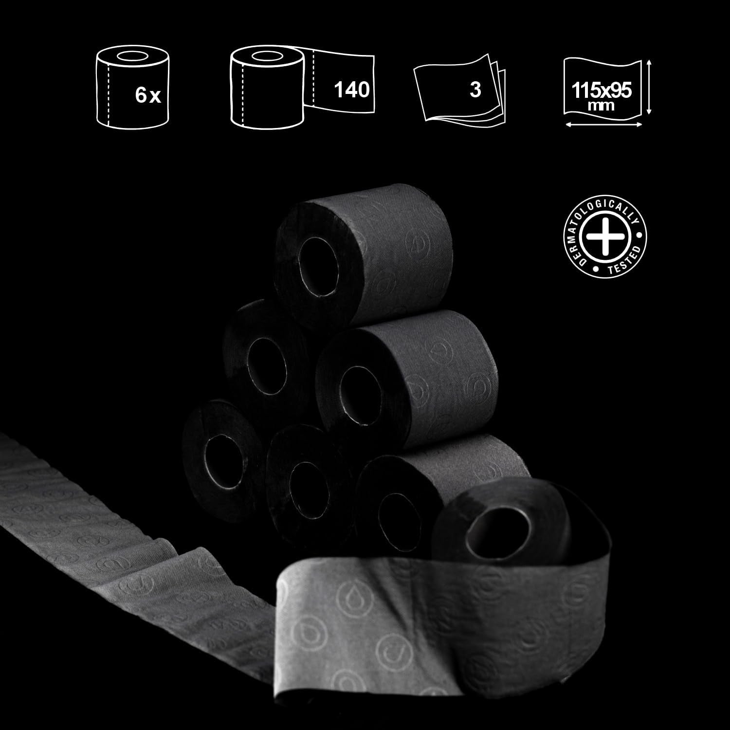 Hârtie igienică Renova Black Label de culoare neagră ( 6 role )