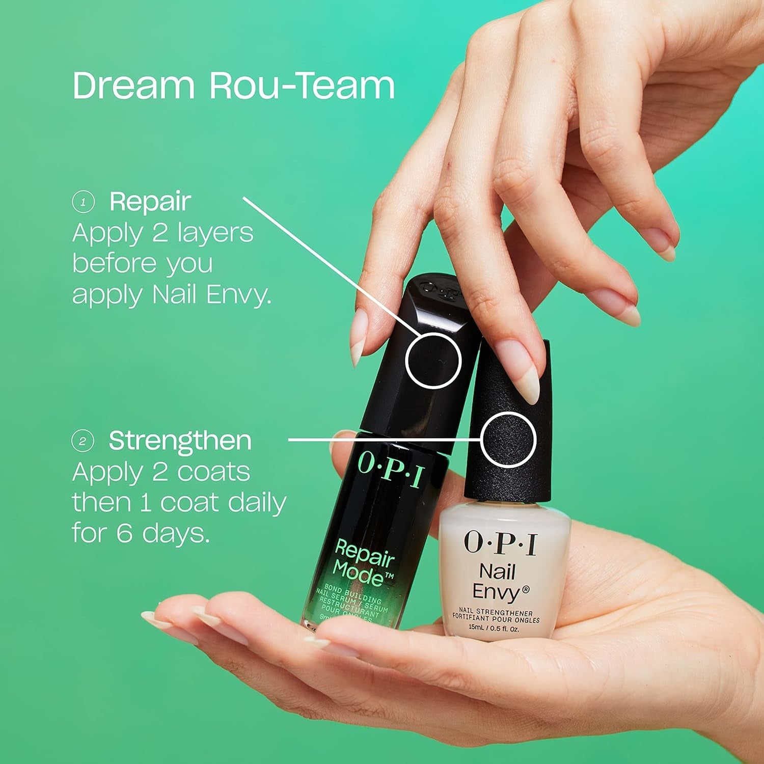 OPI Nail Envy – întăritor vegan pentru unghii deteriorate – îngrijire restauratoare a unghiilor cu tehnologie Tri-Flex și biotină – pentru unghii naturale cu 95% mai puternice* într-o săptămână