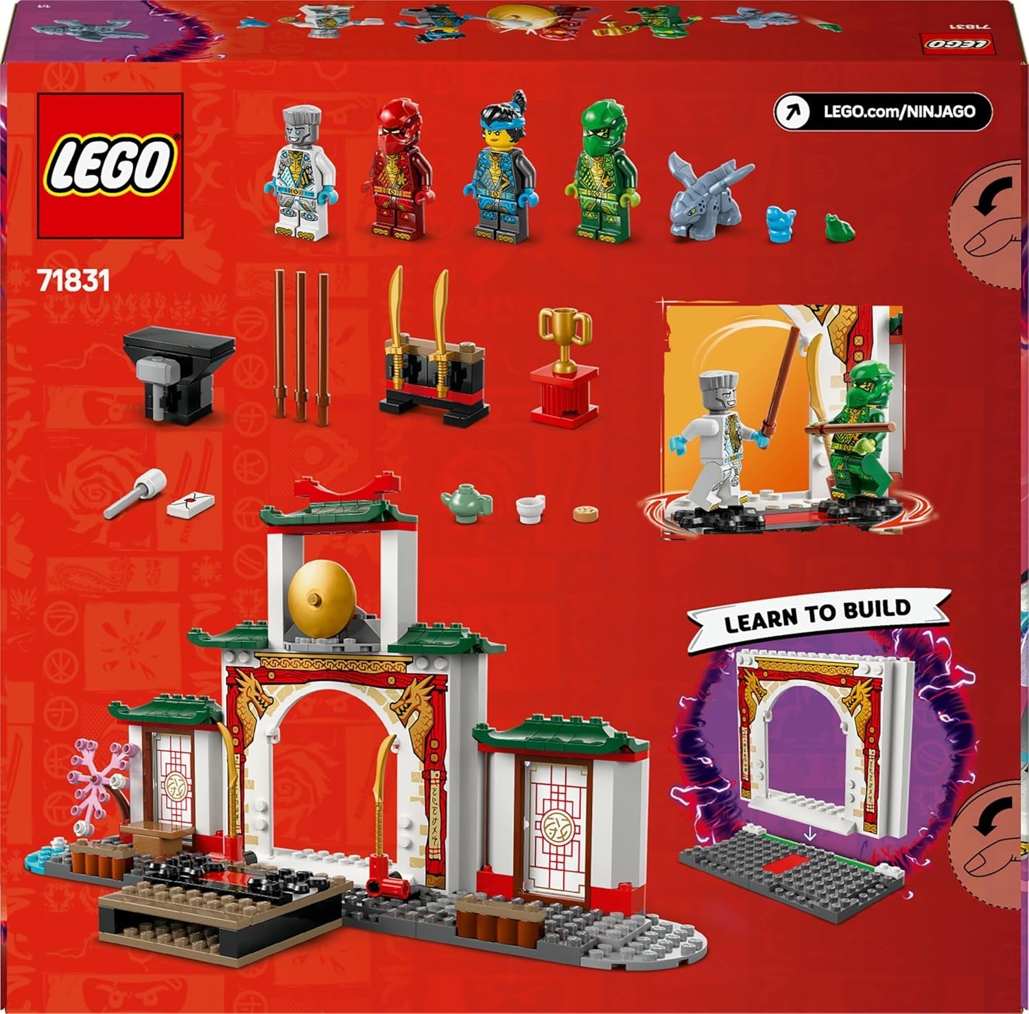 LEGO NINJAGO Spinjitzu-Tempel der Ninja - Spielset mit 4 Minifiguren und 1 Drachen Figur - Bauset - Weihnachts- oder Geburtstagsgeschenk für Jungen und Mädchen ab 4 Jahren 71831