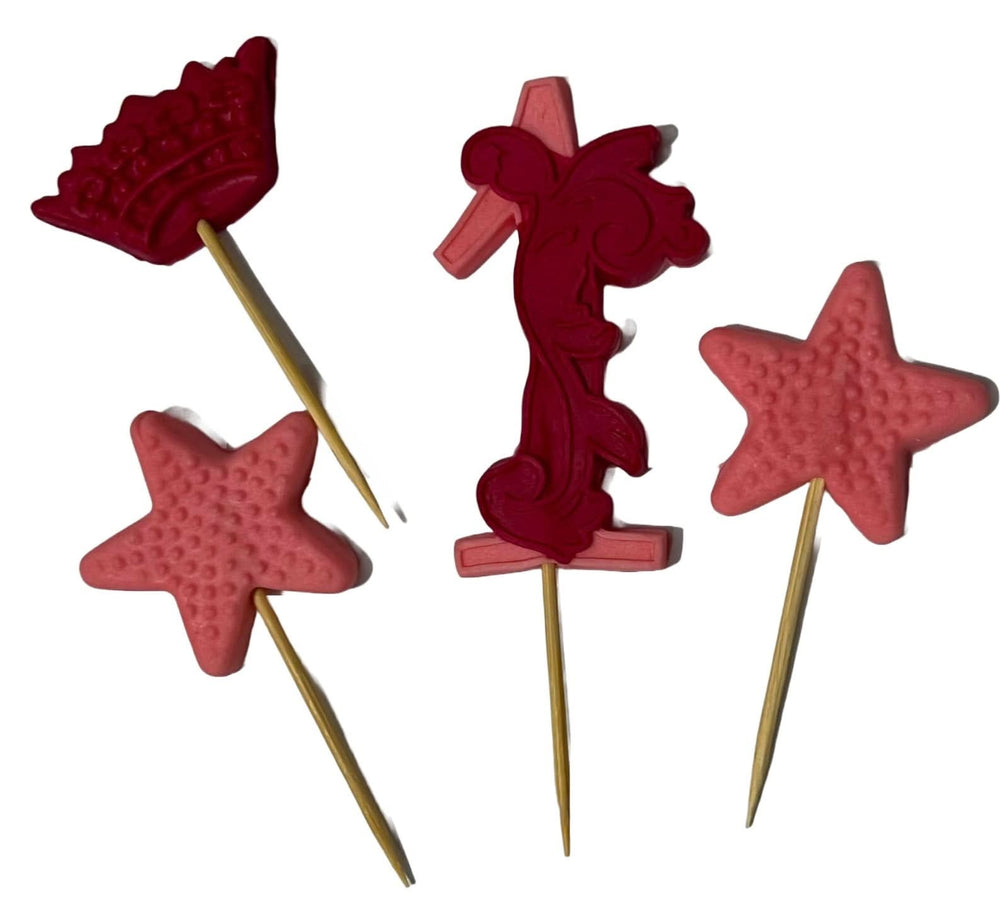 Decoratiune comestibila din zahar, Cifra 1, roz/fucshia Decoratiuni din Pasta de Zahar Nati Shop