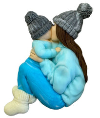 Decoratiune comestibila din zahar, Mama si fiul Decoratiuni din Pasta de Zahar Nati Shop