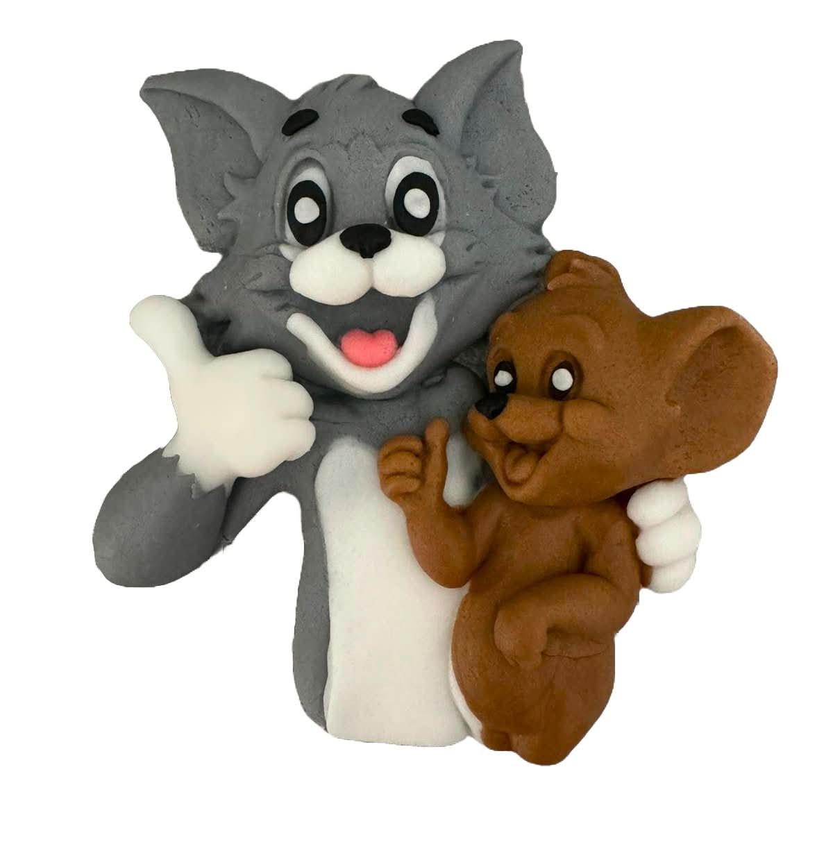 Decoratiune comestibila din zahar, Tom si Jerry Decoratiuni din Pasta de Zahar Nati Shop