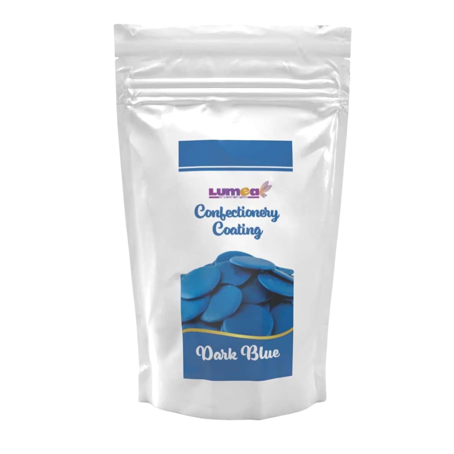 Dekozauber24 couverture drops, alb, 500g, cu aromă de ciocolată albă și vanilie, chipsuri Deco Melts, rezistent la microunde, pentru cake pops, prăjituri, tarte, torturi, picurare sau glazură Pasta de zahar Naty Shop Albastru închis