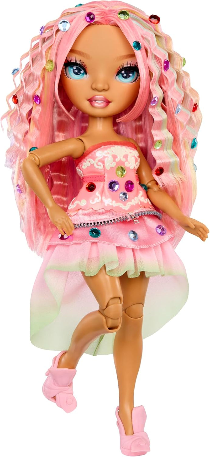 Rainbow High Be Dazzling – Adeline Rose – Rosa 28 cm Modepuppe mit Verzierungswerkzeug, Funkelnden Schmucksteinen und Styling-Accessoires