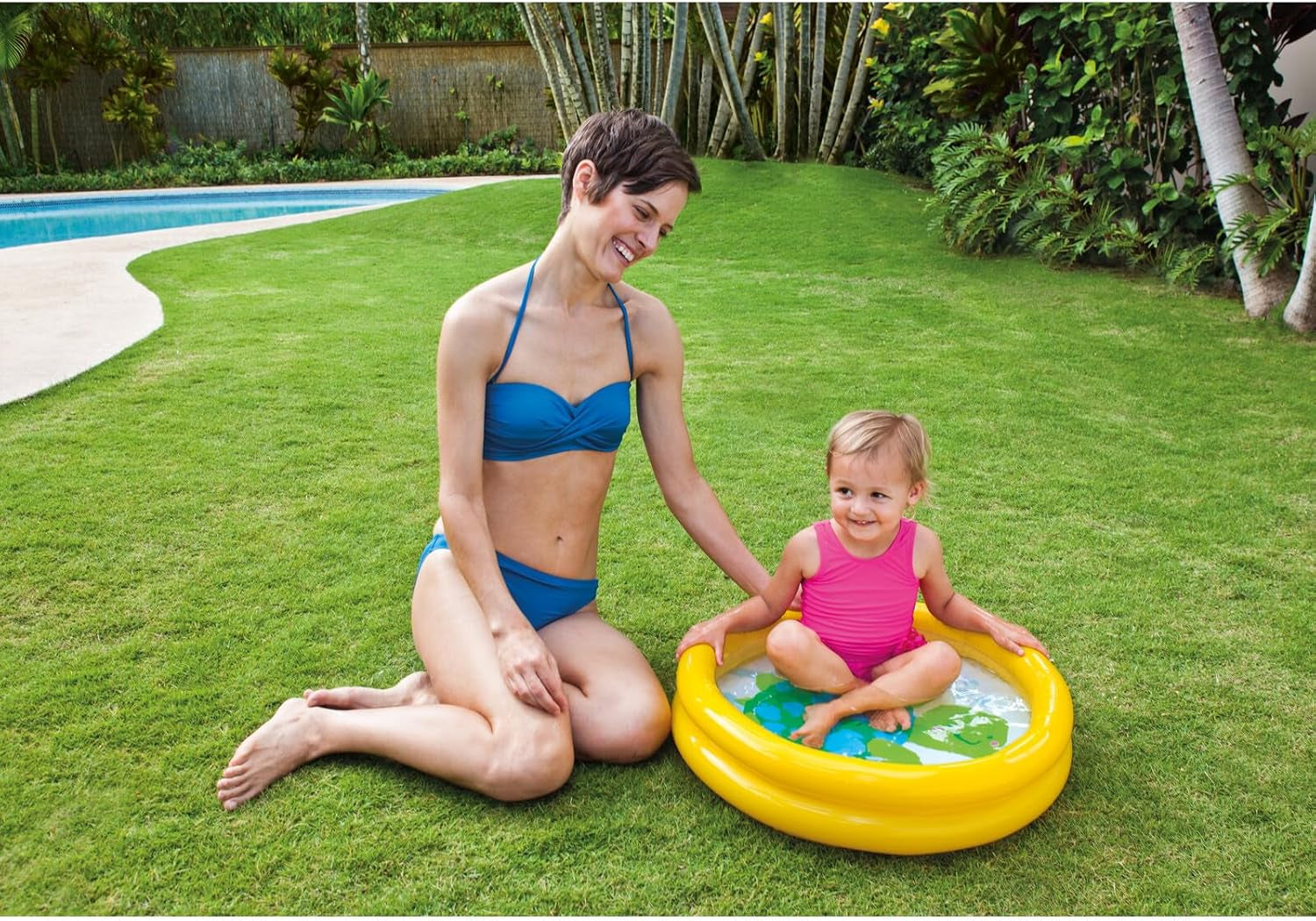 Intex 59409NP - Piscină gonflabilă pentru bebeluși cu imprimeu animal, 1 bucată, vinil, multicoloră, 61x15 cm