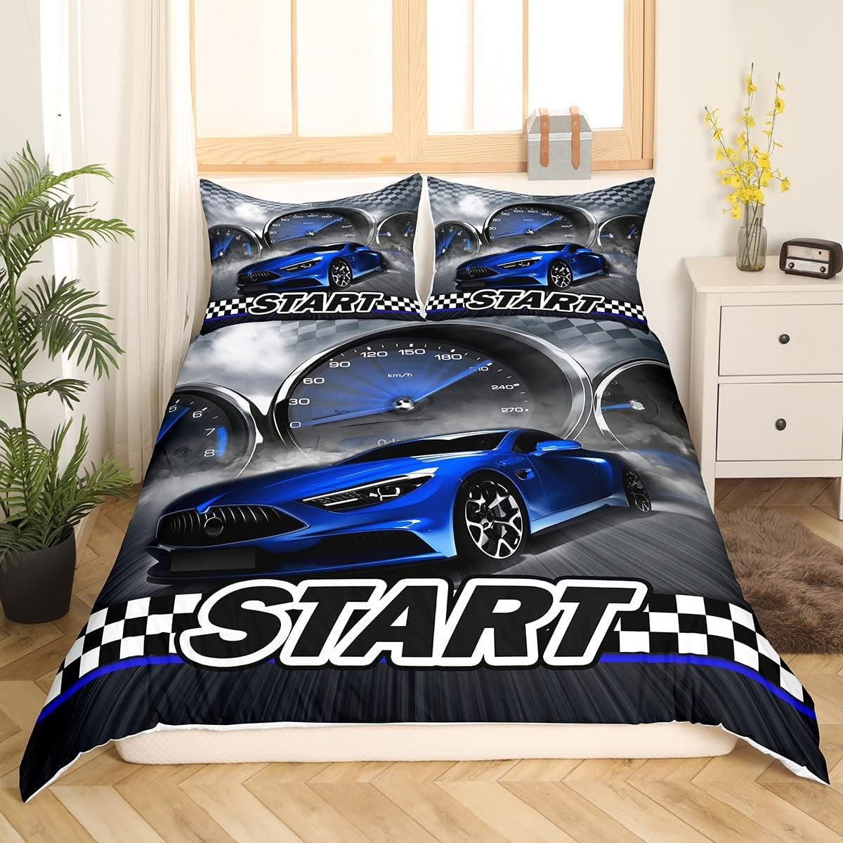 Jungen Cartoon Auto Bettwäsche Set 135X200,Kinder Bau Fahrzeuge Tröster Abdeckung Für Kind Kleinkind Teens,Dinosaurier Bettbezug,Traktor Maschinerie Bagger Bettdecke Abdeckung,Lkw Autos Bettwäsche Naty Shop Multi 4 155*220+80*80*1