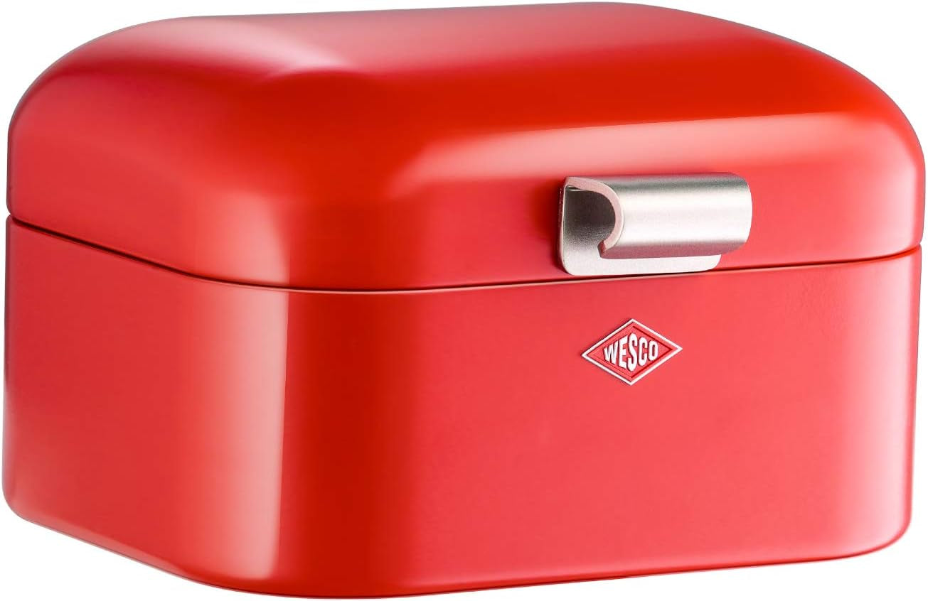 Wesco 235 001 Mini Grandy coș pentru pâine 17 x 18 x 12 cm (L/W/H) roz, oțel inoxidabil Cutii depozitare alimente Naty Shop Roșu