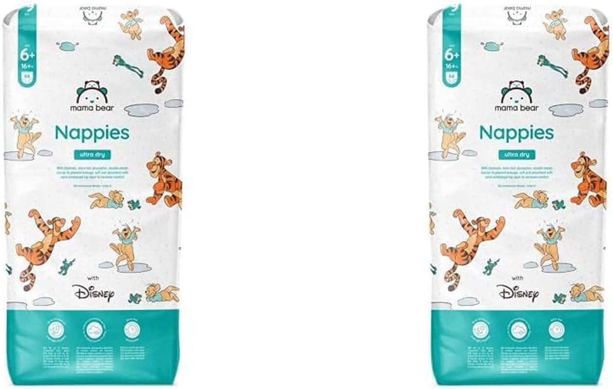 Scutece Mama Bear Disney Ultra Dry mărimea 4 (8-14 kg), alb, 84 bucăți (1 pachet) Naty Shop Mărimea 6+ (16+ kg) (pachet de 2) Pachet individual
