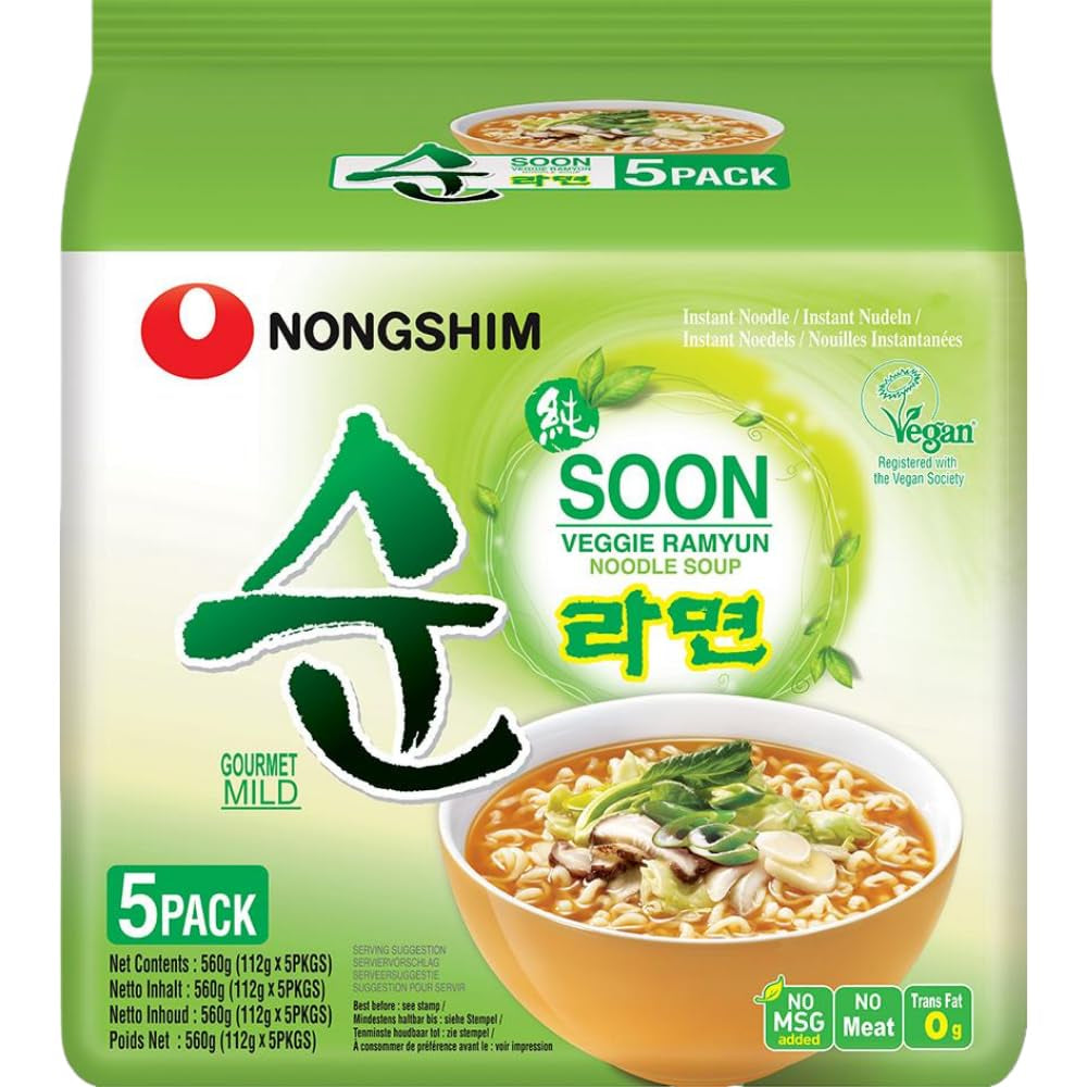 Nong Shim - Instant Cup Nudeln Suppe Soon Veggie - Multipack (12 X 67 GR)
