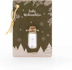 24 X Kleiner Wunscherfüller "Frohe Weihnachten" | Echtes Pusteblumen-Schirmchen Im Glas Als Geschenkanhänger | Ewig Haltbar | Perfekt Als Geldgeschenk, Geschenkanhänger & Kleine Besonderheit