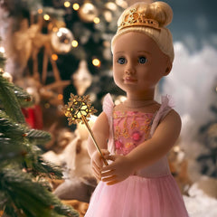 Our Generation - Lalia - 46 cm-Zuckerfee Puppe - Lebensechte Blaue Augen & langes Blondes Haar - Pinkes Ballettkleid, Tiara & Zauberstab Zubehör - Spielzeug für Kinder ab 3 Jahren
