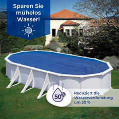 Gre CPROV510 - Prelată de vară pentru piscine ovale cu dimensiunea de 500 x 350 cm, culoare albastră