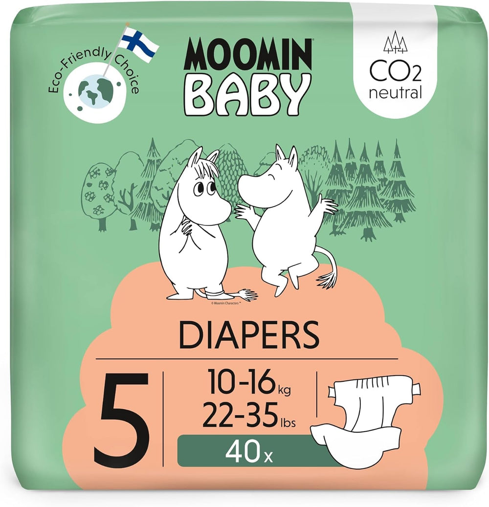 Scutece Moomin Baby Eco, mărimea 3, 5-8 kg, 48 bucăți, scutece premium moi | Moi și prietenoase cu pielea, respirabile, absorbante, fără substanțe chimice inutile |