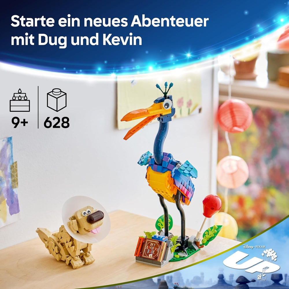 LEGO ǀ Disney and Pixar Kevin und Dug - Spielzeug Golden Retriever Hund & exotischer Vogel - DIY Deko fürs Kinderzimmer - Geburtstagsgeschenk für Mädchen ab 9 Jahren & Fans des Films Oben - 43290