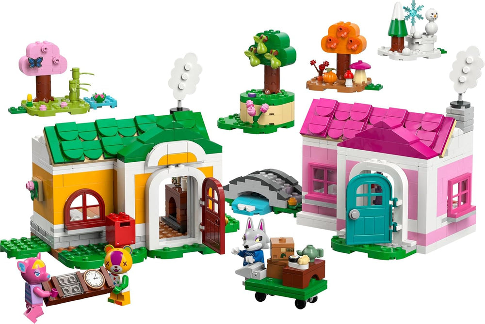 LEGO Animal Crossing - Kreative Häuser: Jahreszeiten voller Spaß - 2-in-1-Spielset mit 2 Spielhäusern, Minifiguren von Stitches, Feline & Grimm - Gamer Geschenk für Mädchen, Jungen ab 7 Jahren - 77057