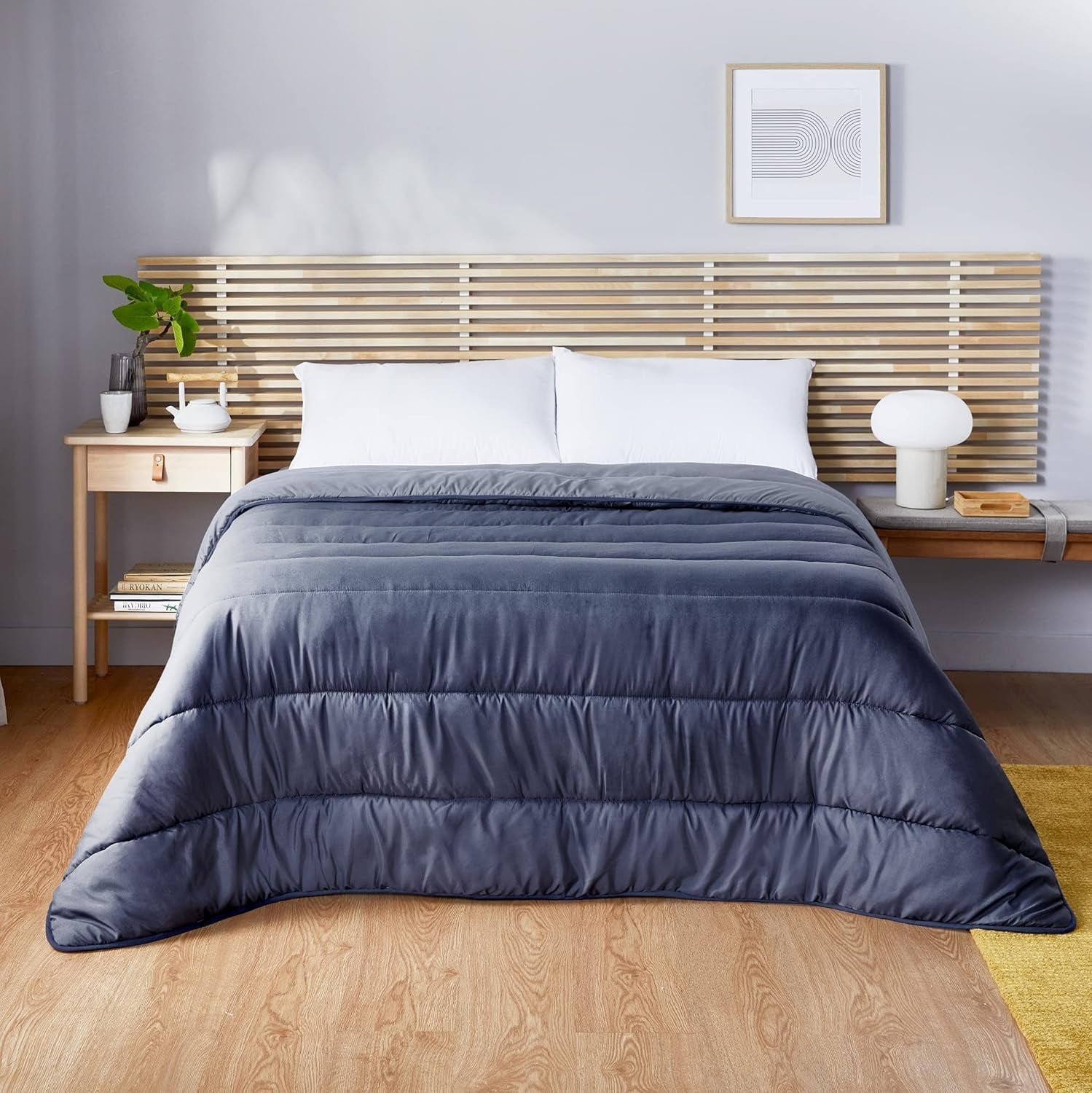 Pikolin Home - Plapumă reversibilă 300 G - Umplutură nordică bicoloră - Pentru pat 105 - Cosy, cald, respirabil, galben muștar, 180 X 260 Cm Plapumi si pilote Naty Shop