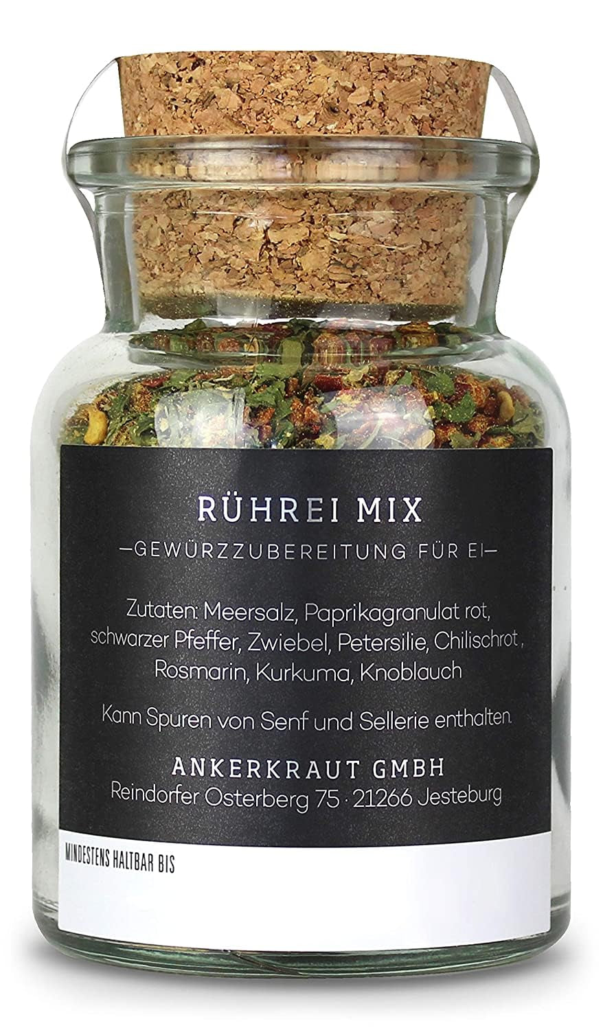 Ankerkraut Rührei Gewürz, für Omelette und Rührei, auch für Veganer und Vegetarier, zuckerfrei, 80 g im Korkenglas