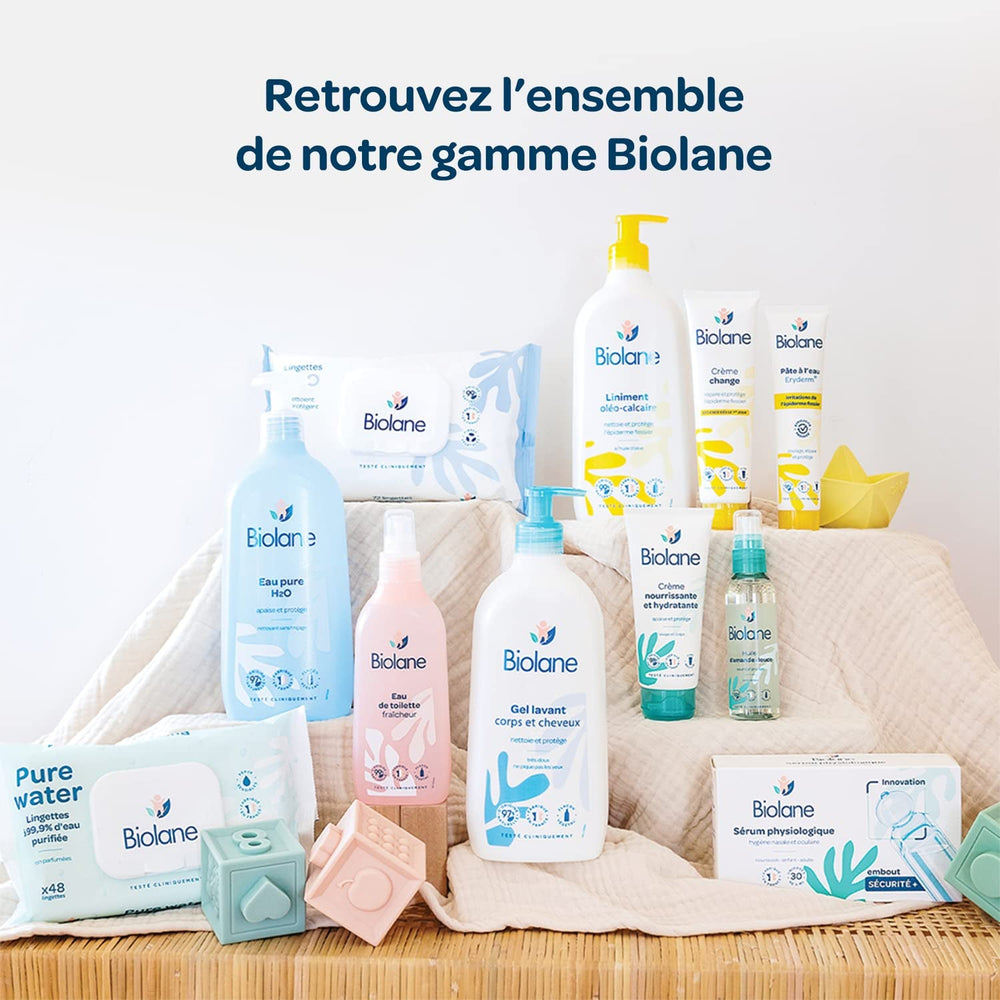 BIOLANE - Pachete de 12 - Șervețele umede pentru bebeluși cu lapte de toaletă - Bebeluși - 864 Șervețele umede pentru bebeluși - Curăță și hidratează - Pentru piele sensibilă - 98% origine naturală - De la naștere