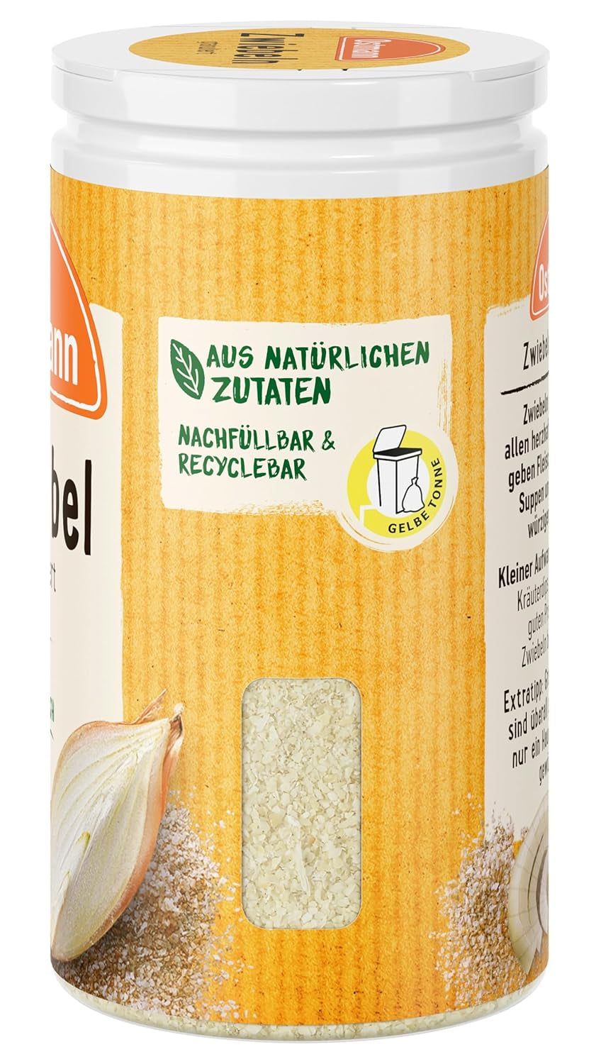 Ostmann Gewürze - Zwiebeln granuliert | Zwiebelpulver zum Würzen herzhafter Gerichte | 40 g in recyclebarer Dose