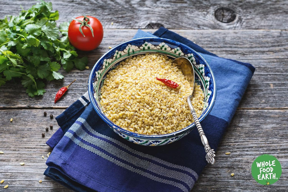 Bulgur din grâu Wholefood Earth - fără OMG - natural - vegan - fără lactate - fără zahăr adăugat, 500g