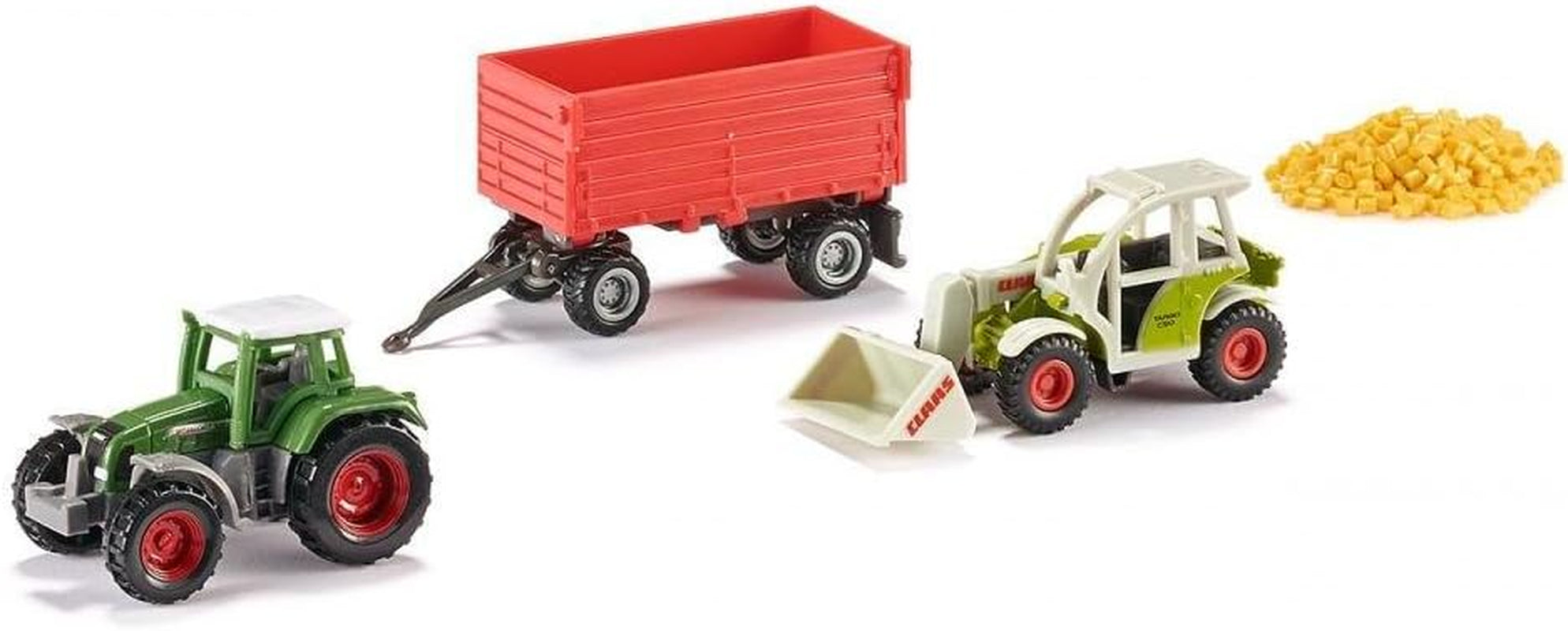 siku 6329, Geschenkset Straßenbau, Muldenkipper, Liebherr Radlader, Straßenwalze, Bewegliche Teile, Inkl. Granulat